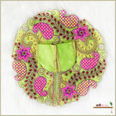 Blended Thread Stone Work Green Laddu Gopal Poshak